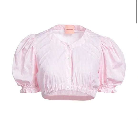 La Semaine Paris Tops - La Semaine Paris Pink Gingham Top Size 36
